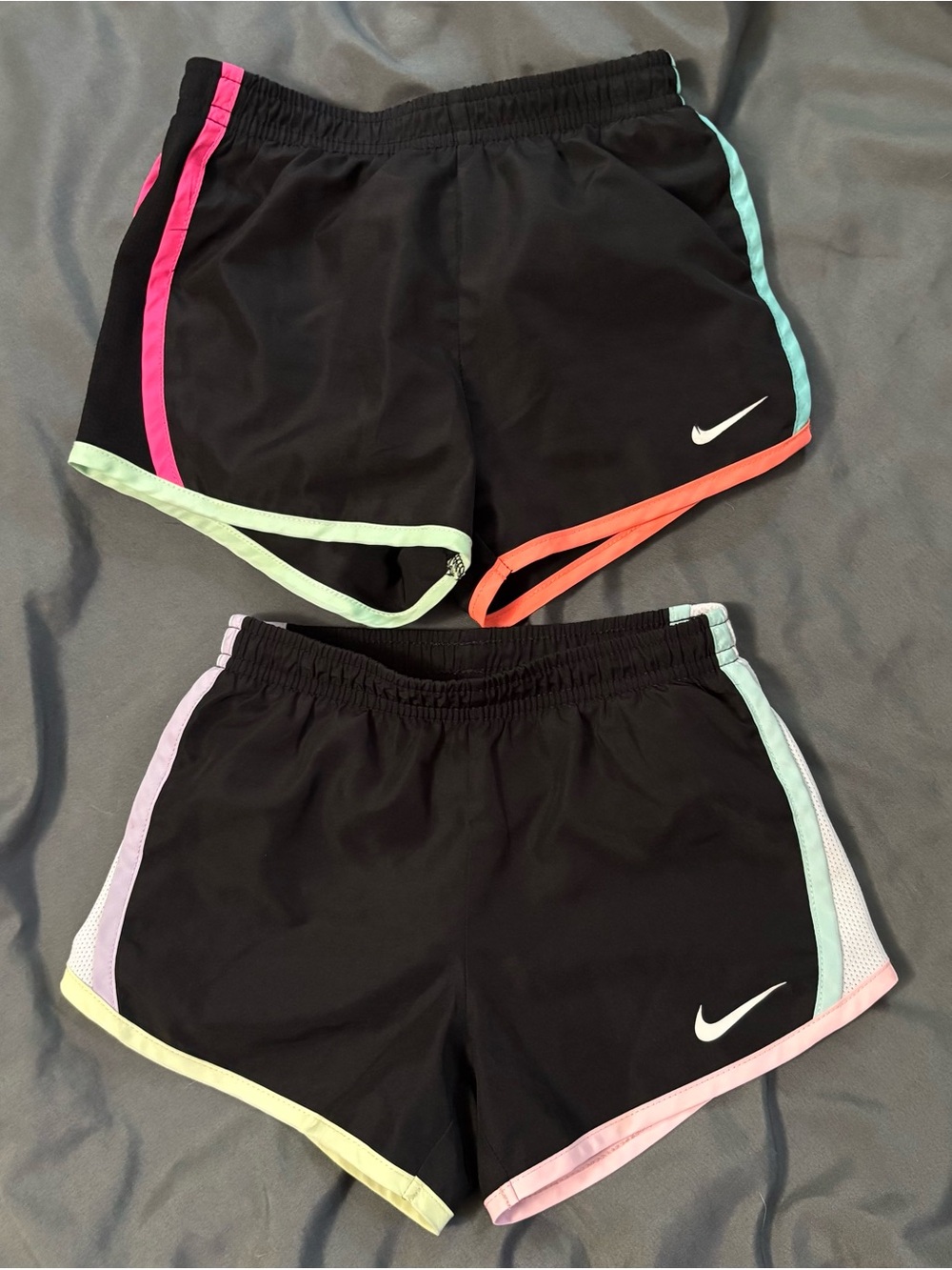 Bundle of Nike Black Running Shorts with Multicolor Trim